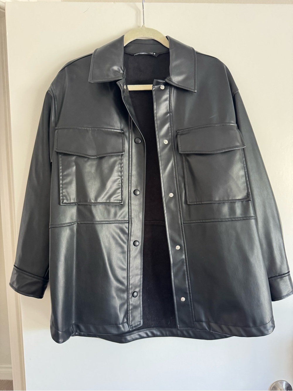 Zara Black Faux Leather Shacket Women’s